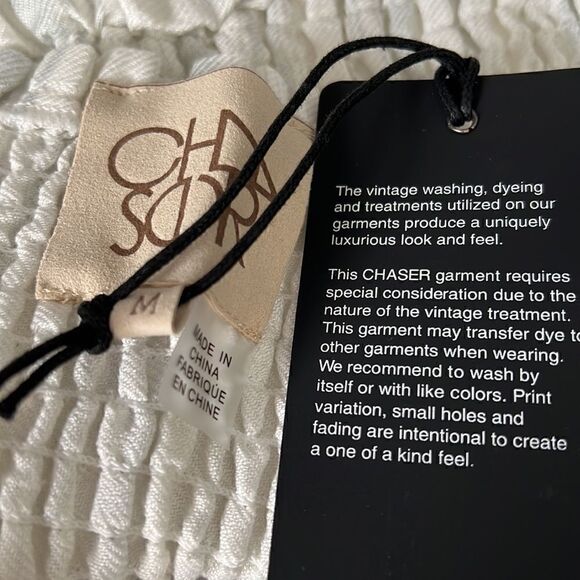 Chaser Ivory Grey Cropped Stripe Wide Leg Jumpsuit Women's Size M NWT - Picture 10 of 16